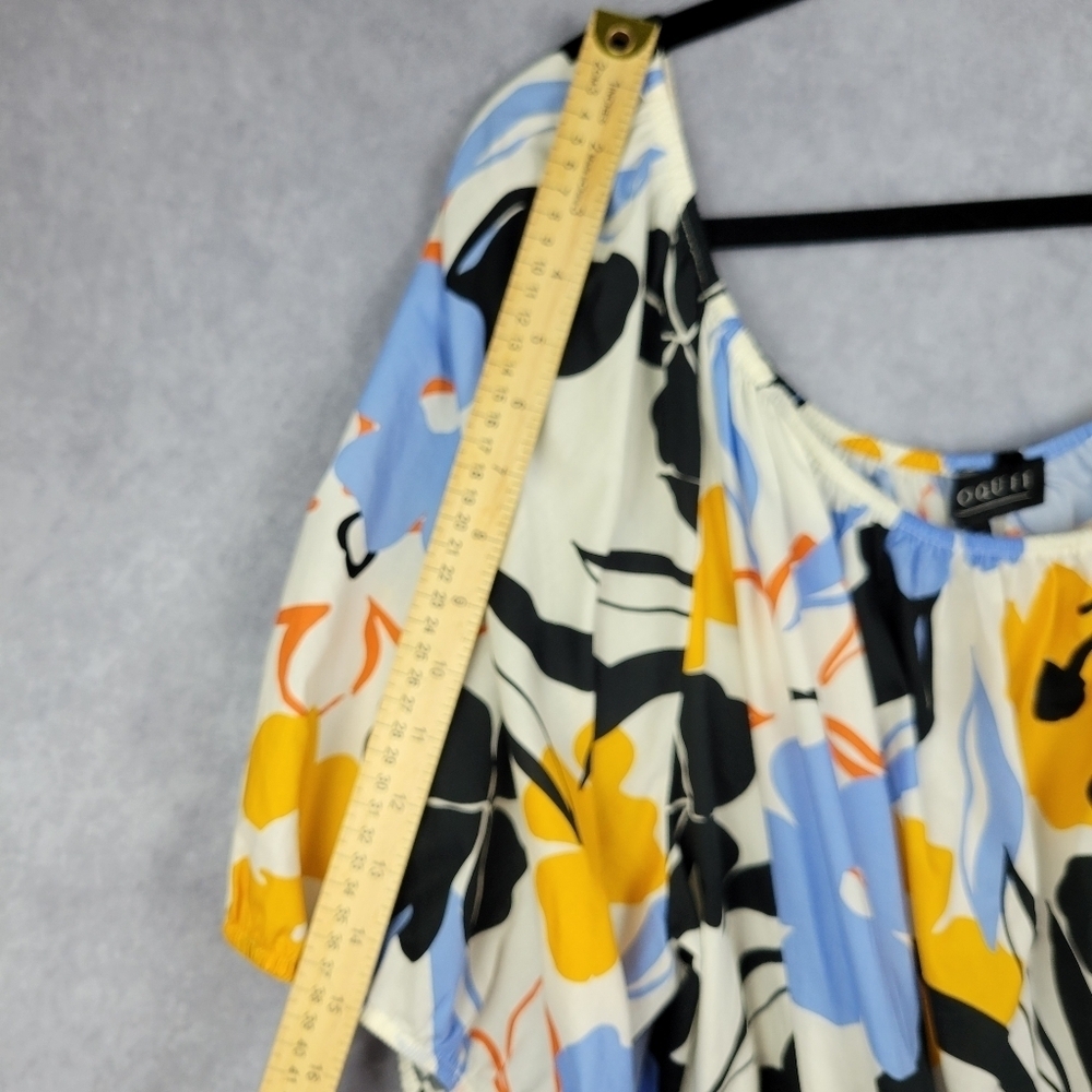 Eloquii Optional‎ Off the Shoulder Maxi/Midi Floral  Summer Cotton Dress Size 28 - Picture 10 of 14